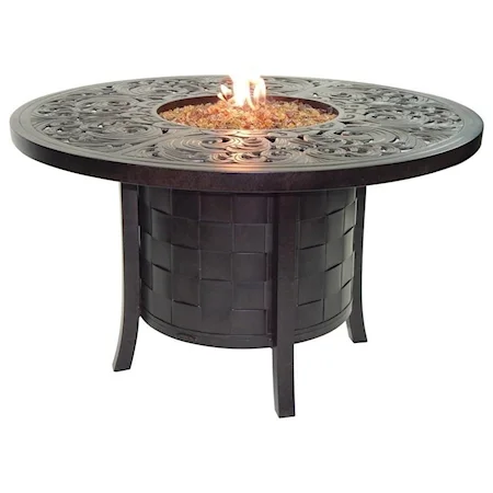 49" Round Dining Table with Firepit and Lid